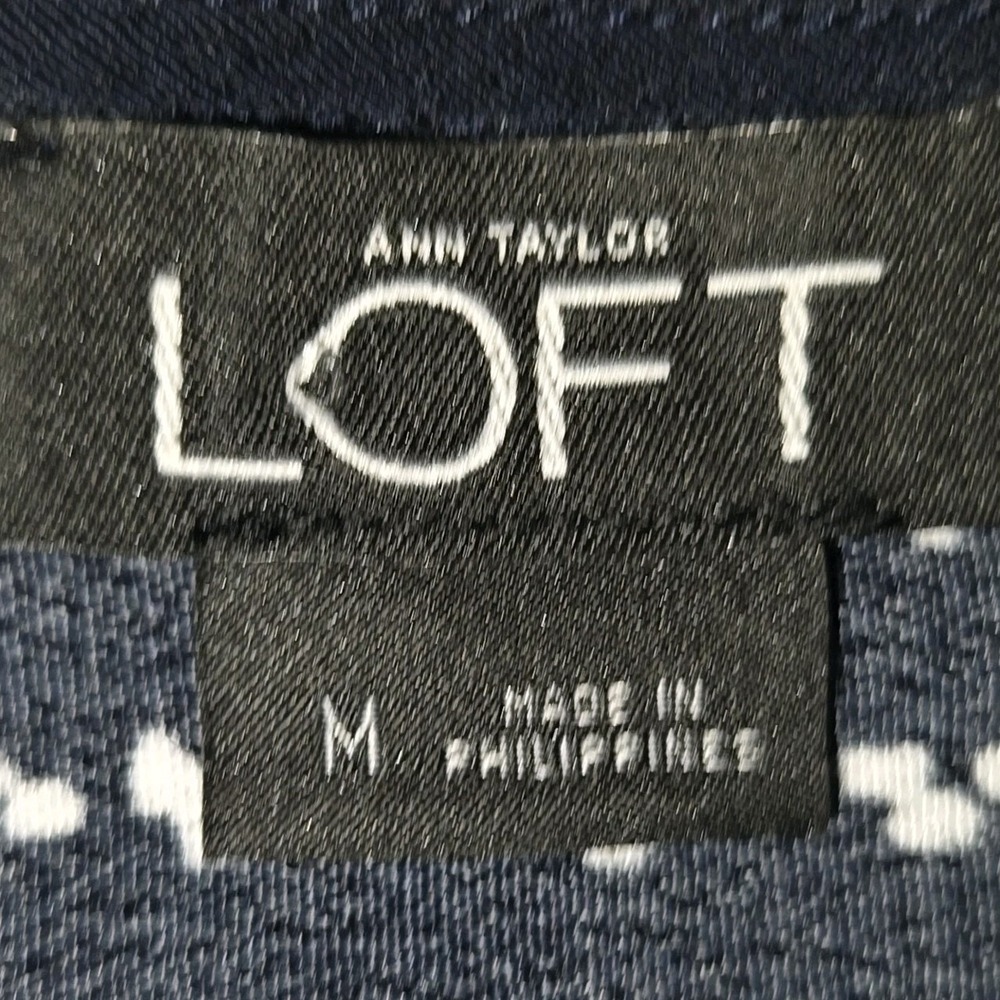 Ann Taylor LOFT Boho Floral Romper Women's Medium Navy Blue Sleeveless Jumpsuit - Picture 3 of 7